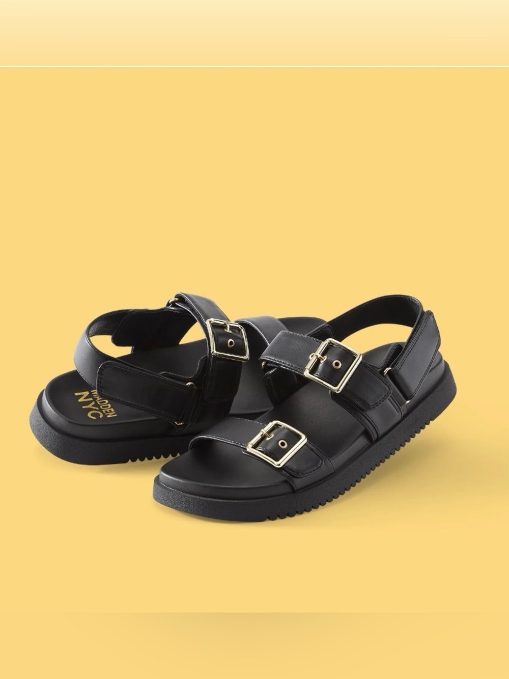 Madden NYC Women's Double Buckle Footbed Sandals